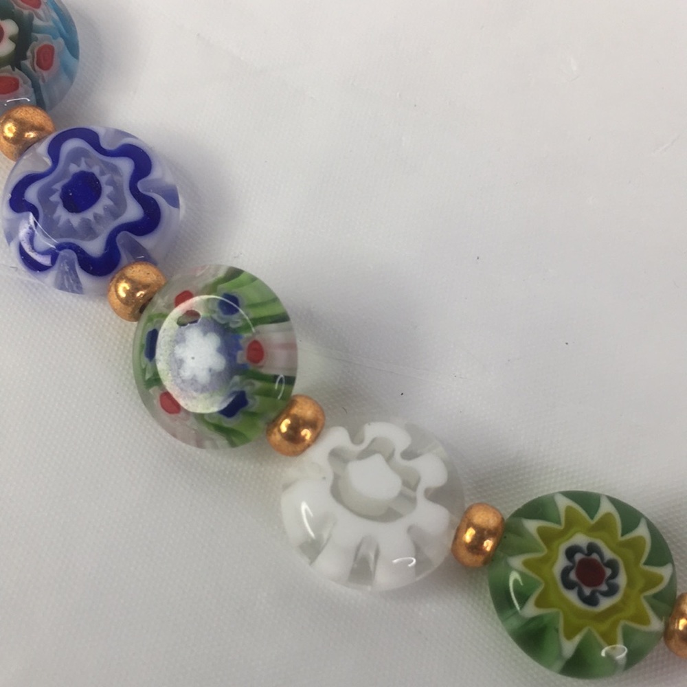 New Alisa Michelle Free People Millefiori Glass Beaded necklace - Picture 6 of 11